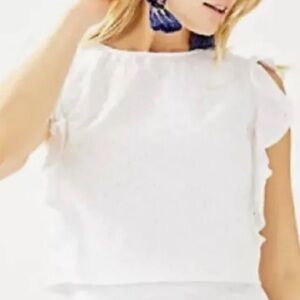 Lilly Pulitzer White Eyelet Ruffle Top